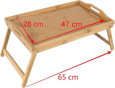 Столик для ліжка з бамбука Elbmöbel: столи для сніданку, приліжкові столики, крінні столики. Легкий у догляді, 50x30x26 см