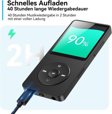 MP3 плеєр AGPTEK 32GB Bluetooth 5.3, 1.8