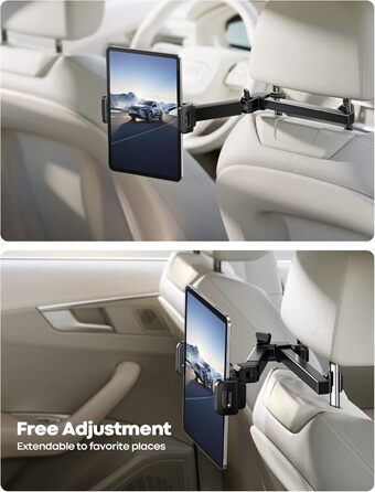 Тримач для планшету Lamicall у машину - універсальний, для iPad, Switch, Samsung Tab, смартфонів (4.7-11 дюймів), чорний