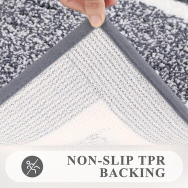 Килимок для ванної кімнати SHACOS, антиковзкий, м'який, водопоглинаючий, 45 x 65 см, сірий