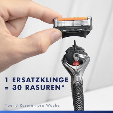 Бритва Gillette Fusion 5 ProGlide для чоловіків, металевий корпус, синьо-чорна, набір: бритва + 12 змінних касет