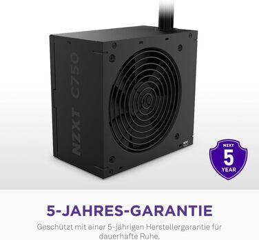 Блок живлення NZXT C850 Gold ATX 3.1, 850W, повністю модульний, 80 Plus Gold, чорний