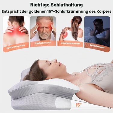 Ортопедична подушка для шиї 2-в-1 з ефектом пам'яті (Memory Foam), з регулюванням висоти