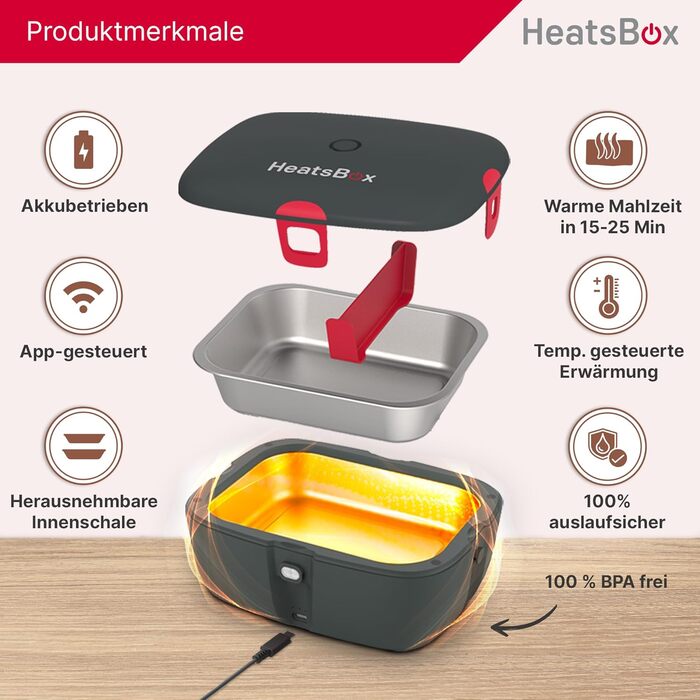 Електрична термобокс Faitron HeatsBox: 90 Вт, з нержавіючою сталею, для їжі, з транспортним кришкою