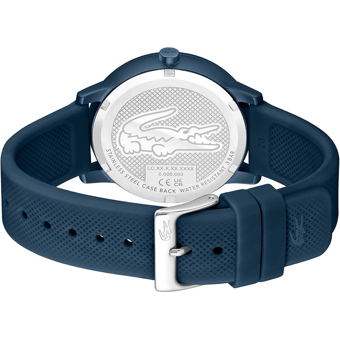 Годинник чоловічий Lacoste 12.12 Move Analog Quartz синій з силіконовим браслетом