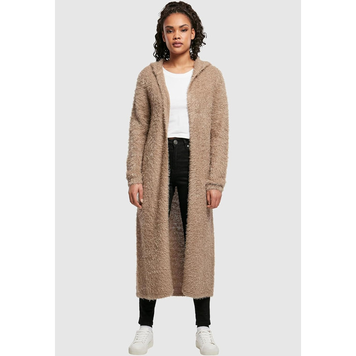 Кардиган жіночий з капюшоном та пір'ям Urban Classiс, чорний (XS, Softtaupe)