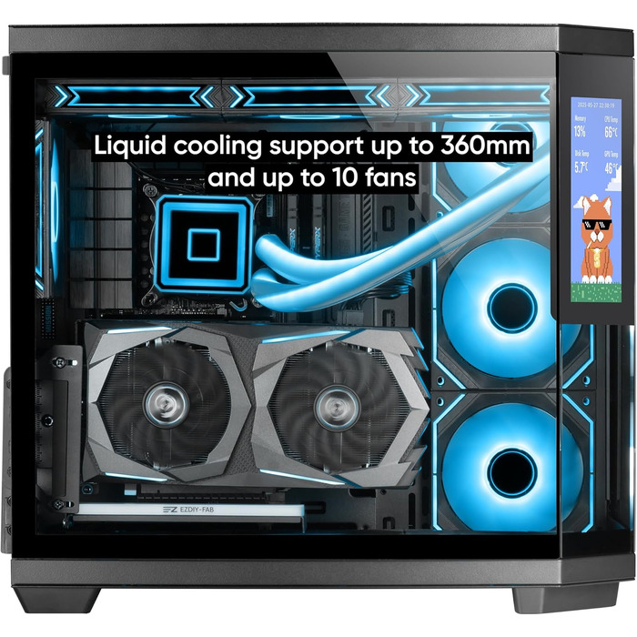 Ігровий корпус для ПК Mars Gaming MC-U3 ATX XL, 3 ARGB вентилятори 120мм, загартоване скло, чорний (MC-3T CORE LCD)