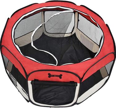 Вольєр для цуценят Melko 125x125x64 см, розкладний, для собак, котів, кроликів (Червоний)