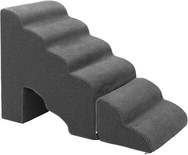 Східці для собак A.FATI 60 см: 6 ступенів, для ліжка, Boxspring, неслизькі, для маленьких/поранених собак та котів, темно-сірий