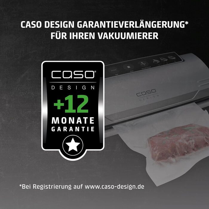 CASO VRH 490 Advanced: Професійний вакуумний пакувальник з камерою, 10 фольгованих пакетів