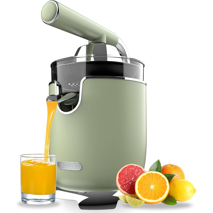Електрична соковитискачка для цитрусових Cecotec Xqueeze RetroJuice 1000 Green - 1000W, нержавіючий фільтр, 2 конуси