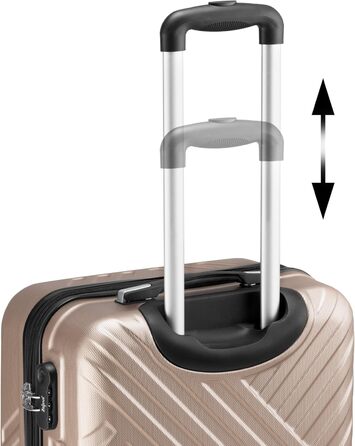 Набір валіз Zelsius 3 шт. Champagne | ABS, з кодовим замком, роздільниками всередині | Ручна валіза, набір валіз, Trolley, велика валіза