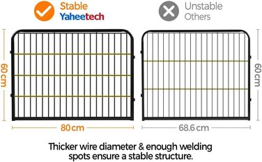 Вольєр для цуценят Yaheetech на 16 панелей, 80x60 см, чорний