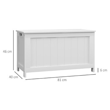Ящик для зберігання HOMCOM з кришкою та ручкою, 81 x 40 x 46 см, білий контейнер для речей у вітальню та спальню