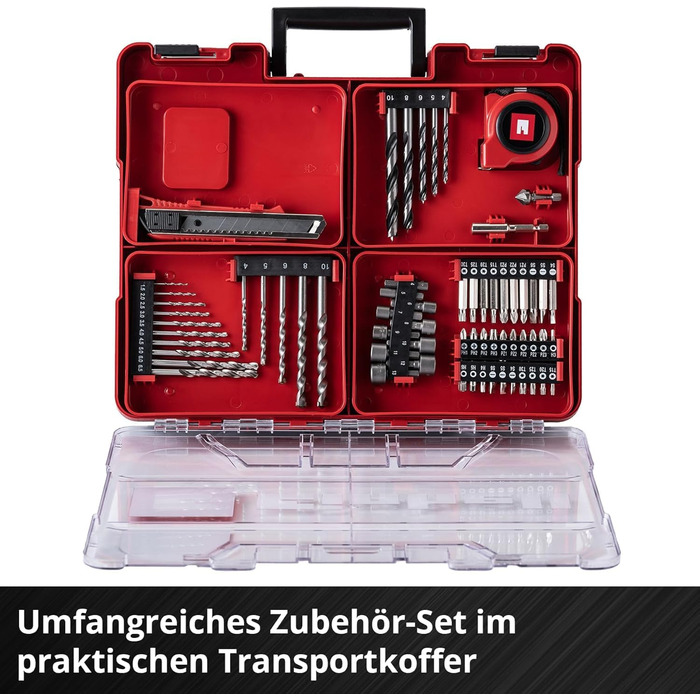 Акумуляторний ударний дриль-шуруповерт Einhell TE-CD 18/40 Li-i +64 (18 В, 40 Нм, 13 мм патрон, 2 швидкості, комплект з акумулятором, зарядним пристроєм та аксесуарами) Power X-Change