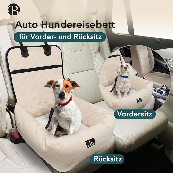 Bluzelle 2-in-1 Dog Car Seat & Bed - Oxford Fabric, Washable, Non-Slip - for Small & Medium Dogs