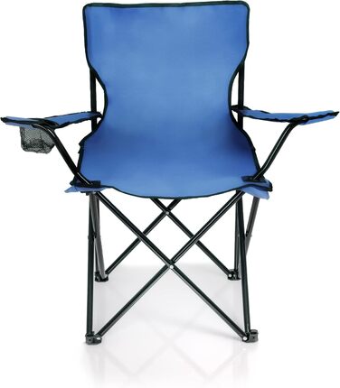 Крісло для риболовлі BigDean: складане, з підстаканником та сумкою - крісло для кемпінгу, саду, відпочинку (Блакитний)