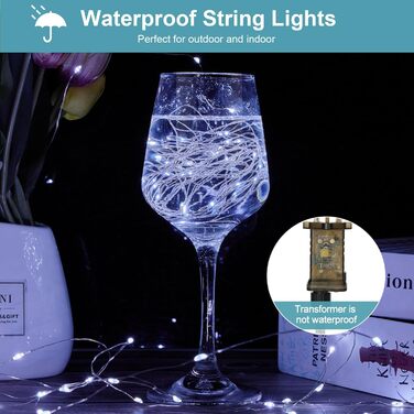 LED гірлянда світлодіодна, 23м, 200 LED, на батарейках, з таймером, 8 режимів, для дому та саду, на Різдво, Великдень, вечірку, декорування (1 шт, холодне біле світло)