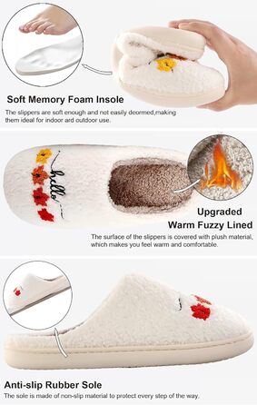 Теплі жіночі домашні тапочки TOPALL з пухом, зимові, м'які, антиковзаючі для жінок/чоловіків/унісекс (Mapleleaf, 40/41 EU)