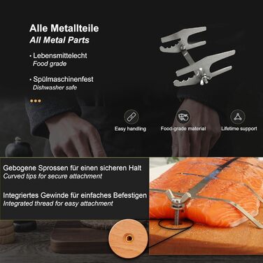 Дошка для лосося Bargen Flammlachs 55 x 18 см з нержавіючої сталі - аксесуар для гриля, для каміна та мангалу