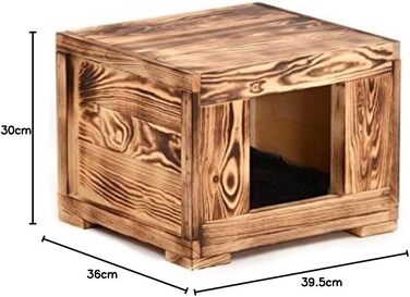 Вогняна печера Woody для котів та маленьких собак з натурального дерева
