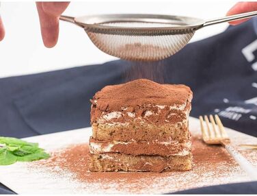 Ситечко кухонне 7 см, нержавіюча сталь, дрібна сітка, для чаю, борошна, рису, макаронів, овочів та фруктів, довговічне кухонне приладдя