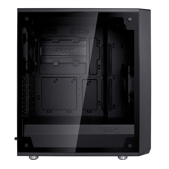 Корпус для ПК Fractal Design Meshify C - Компактний, з покращеною вентиляцією та RGB-підсвіткою, 2 вентилятори, PSU shroud, підтримка водяного охолодження, USB 3.0, чорний