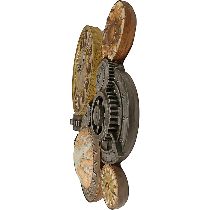 Design Toscano Sculptural Wall Clock, Dimensions: 5 x 15 x 44.5 cm