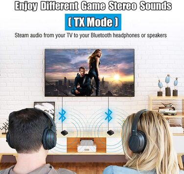 Bluetooth передавач/приймач 2-в-1, адаптер 5.0, HD, низька затримка, для TV, PC, навушників, динаміків, авто радіо (KN321)