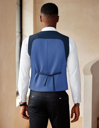 COOFANDY: Дворядний піджак з V-подібним вирізом (S, Синій)