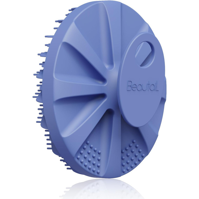 Силіконова щітка для тіла Beautail: м'який скраб для чутливої шкіри, для душу, з неслизькою ручкою, фіолетова