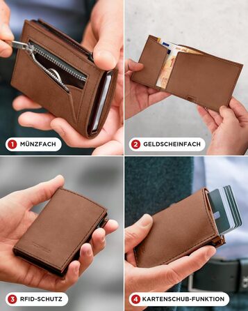 SF SCOFIELD Duality Magflip Premium Slim Wallet with Coin Pocket | Card Holder with Coin Pocket for 9-10 Cards | Card Wallet | Men's Wallet | RFID Protection | Credit Card Holder | Smart Wallet