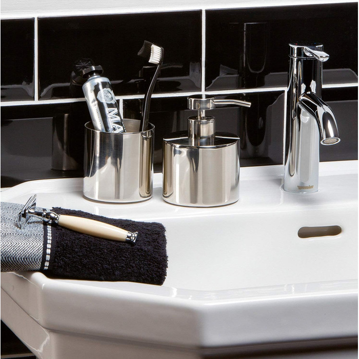 möve Deco Toothbrush Holder 8 x 8 cm Stainless Steel, Silver