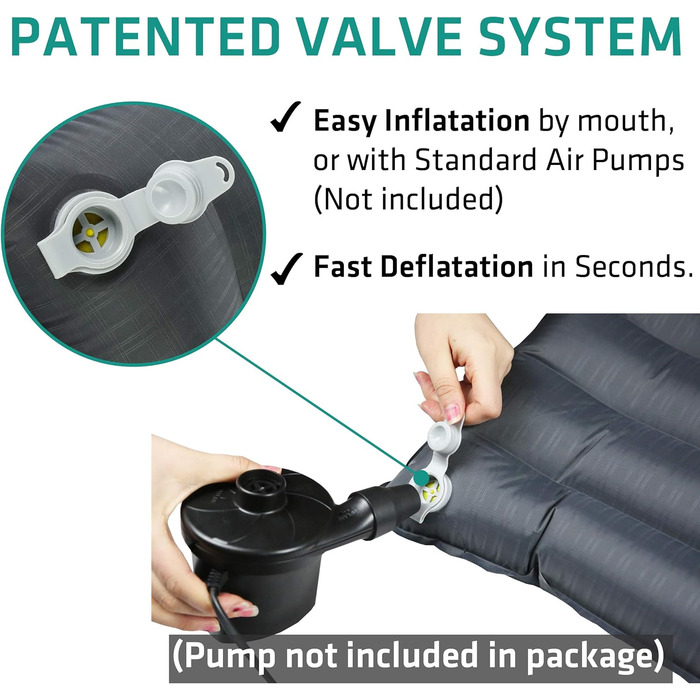 Надувна ізомат TREKOLOGY UL80 - легка туристична ізомат для кемпінгу, сірий, 190 см