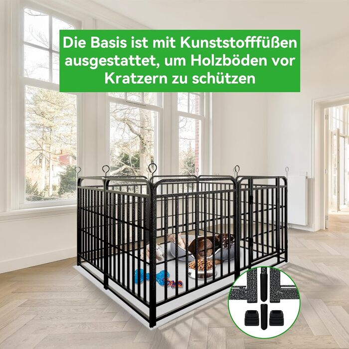 Вольєр для цуценят 544 см, 80 см у висоту, 8-секційний складний вольєр для тварин з дверцятами, вольєр для собак, котів, кроликів, для саду, збірка без інструментів, 8 секцій