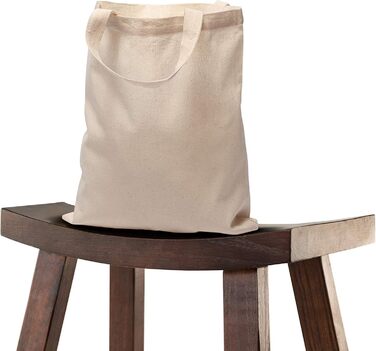 25 Cotton Bags 28 x 32 cm - Jute Bag Medium – Natural Apothecary Bag, Shopping Bag, Yarn Bag Gift Bag ÖKO-TEX® certified Fabric Bag Unprinted, short handles for painting and printing
