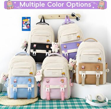 Шкільний рюкзак Tanou для дівчаток 4-в-1 (рюкзак, пенал, сумка для плеча, сумка для підручників), 3-7 клас, стильний дизайн, фіолетовий