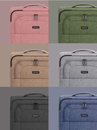Набір валіз REDOLZ 3 шт. для жінок та чоловіків | Легкі та міцні дорожні валізи з розширенням, Softcase, 4 колеса, TSA-замок | Розширювані валізи (Essentials 12) Rose