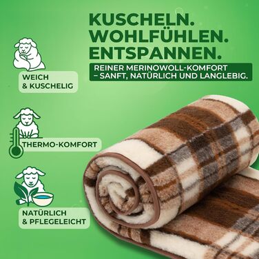 Плед з мериносової вовни, 240x200 см - теплий та м'який плед з 100% мериносової вовни, в клітинку, вага 500г/м2, дихаючий матеріал