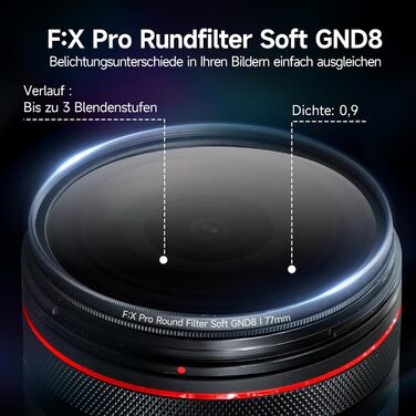 Фільтр градієнтний Rollei F:X Pro Soft GND 8 (77 мм) для фотографії пейзажів та архітектури