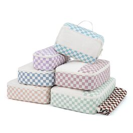 Органайзер для валізи Narwey 7 шт. Набір кубиків для пакування, рюкзак, органайзер для подорожей, сумки для валізи, аксесуари для подорожей (Смугастий) (A-комбінований Checker)