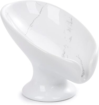 Підставка для мила з автоматичним зливом, без присосок, ANTIS'S HOME, кераміка, мармур, порцеляна, блакитна