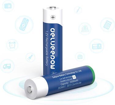 Зарядний пристрій для акумуляторів AA з LCD-дисплеєм, 8 шт. акумуляторів 3300mAh, NiMH 1.2V, 4 слоти для зарядки