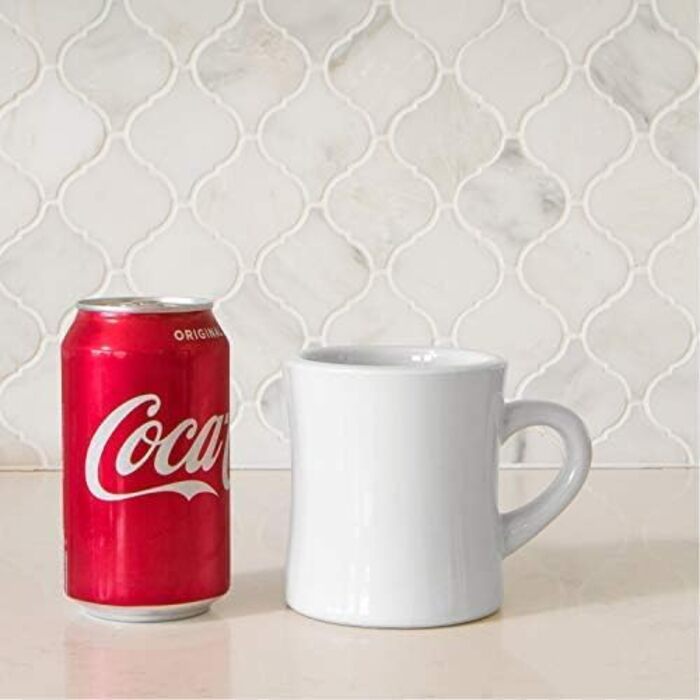 Serami Original Coffee Mug Set, 325 ml, White, Ceramic Mugs, ideal for kitchen, travel, and hot tea, Retro Waffle House Mug with Handle, Durable Coffee Mugs (2 pieces)