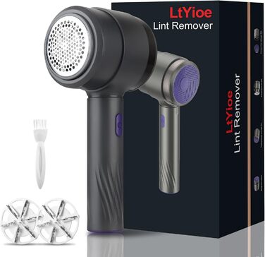 Електричний видалення ворсу LtYioe: портативний пристрій USB з магнітною фіксацією, потужним всмоктуванням та великим контейнером для ворсу. Підходить для різних тканин (блакитно-фіолетовий)
