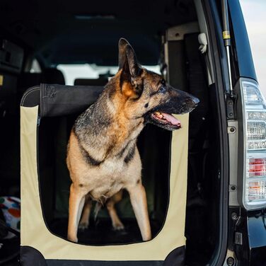 Складана переносна переносна коробка для собак та котів Fudajo (50x35x35 см, 700x520x500 мм, бежева)