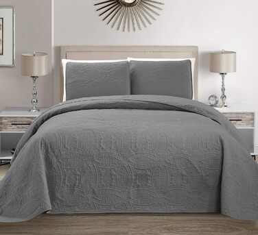 Тканина для ліжка MK Home Collection Solide з тисненням, ковдра-плед, великий розмір (Світло-сірий, King/California King)