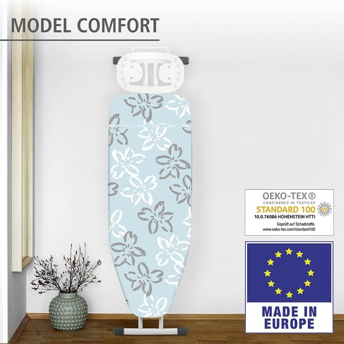 Чохол для прасувальної дошки WENKO Comfort M (XL/U), підходить для прасування з парою, 3-шарова комфортна підкладка