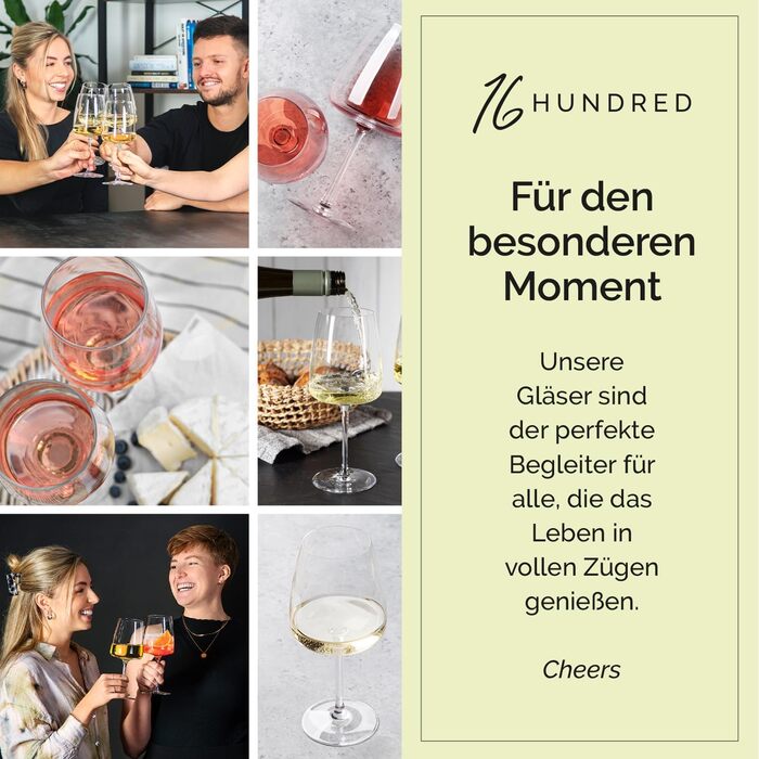 Набір склянок для білого та рожевого вина 16hundred® Moderne | 6 шт. | 450 мл | Італія