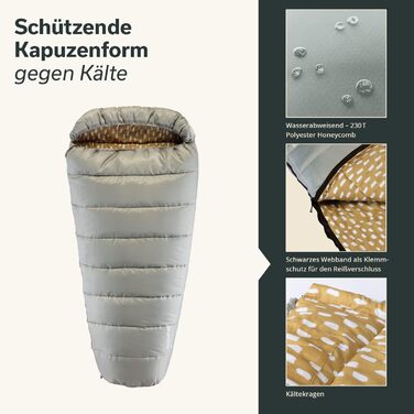 Спальний мішок Skandika Vegas XXL | Мультиспальник для дорослих, 3 сезони, до -12°C, 220x110 см, ковдра-спальник, для кемпінгу та подорожей